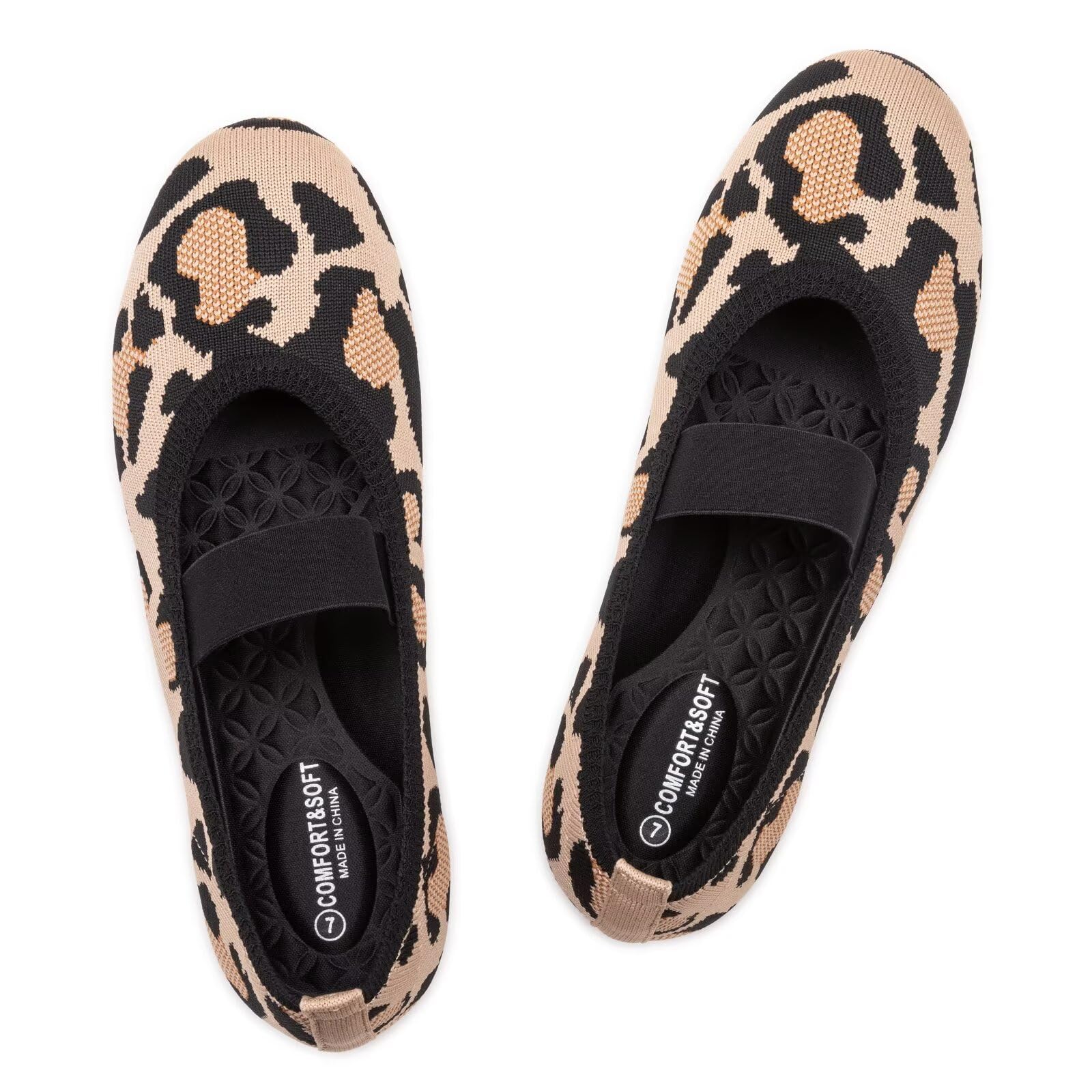 Frank Mully Women's Ballet Flats | Casual Round Toe Knit Fabric | Lightweight Dress Shoes for Women | Comfortable Baller