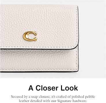 Coach Polished Pebble Leather Essential Mini Trifold Wallet