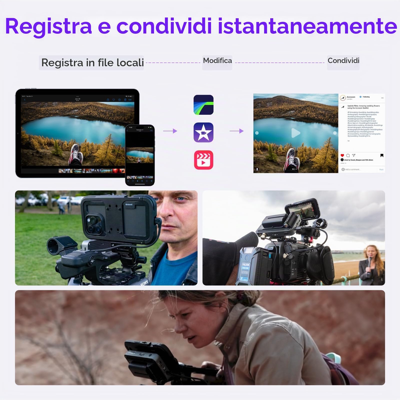 Accsoon SeeMo Pro Adattatore di acquisizione video SDI e HDMI a USB C supporto video 1080P 60FPS e monitoraggio/streaming/registrazione in tempo reale,