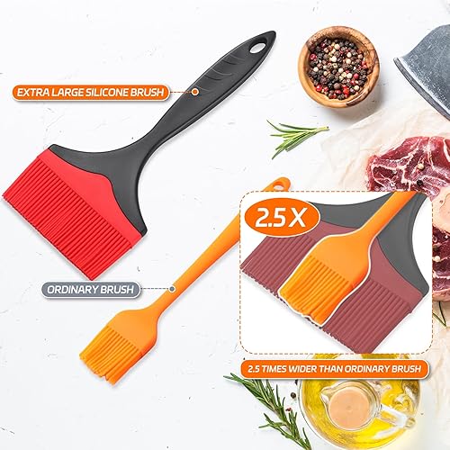 Miniatura 6 de Cepillo grande de silicona para repostería, cepillo de silicona para asar a la parrilla, cepillos resistentes al calor, aceite para untar salsa de