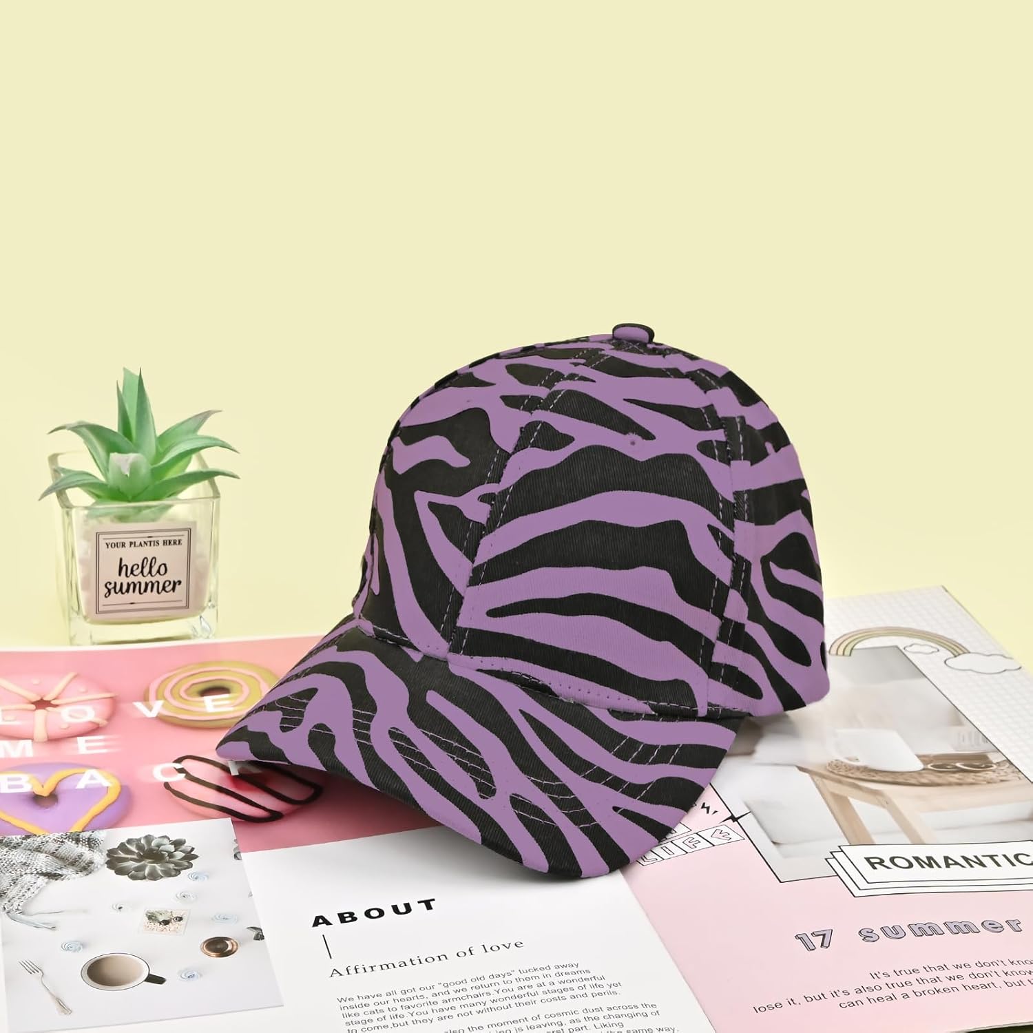 Unisex Adjustable Baseball Cap, Washed Cotton Baseball Caps for Women Men, Cute Summer Hats - Image 5