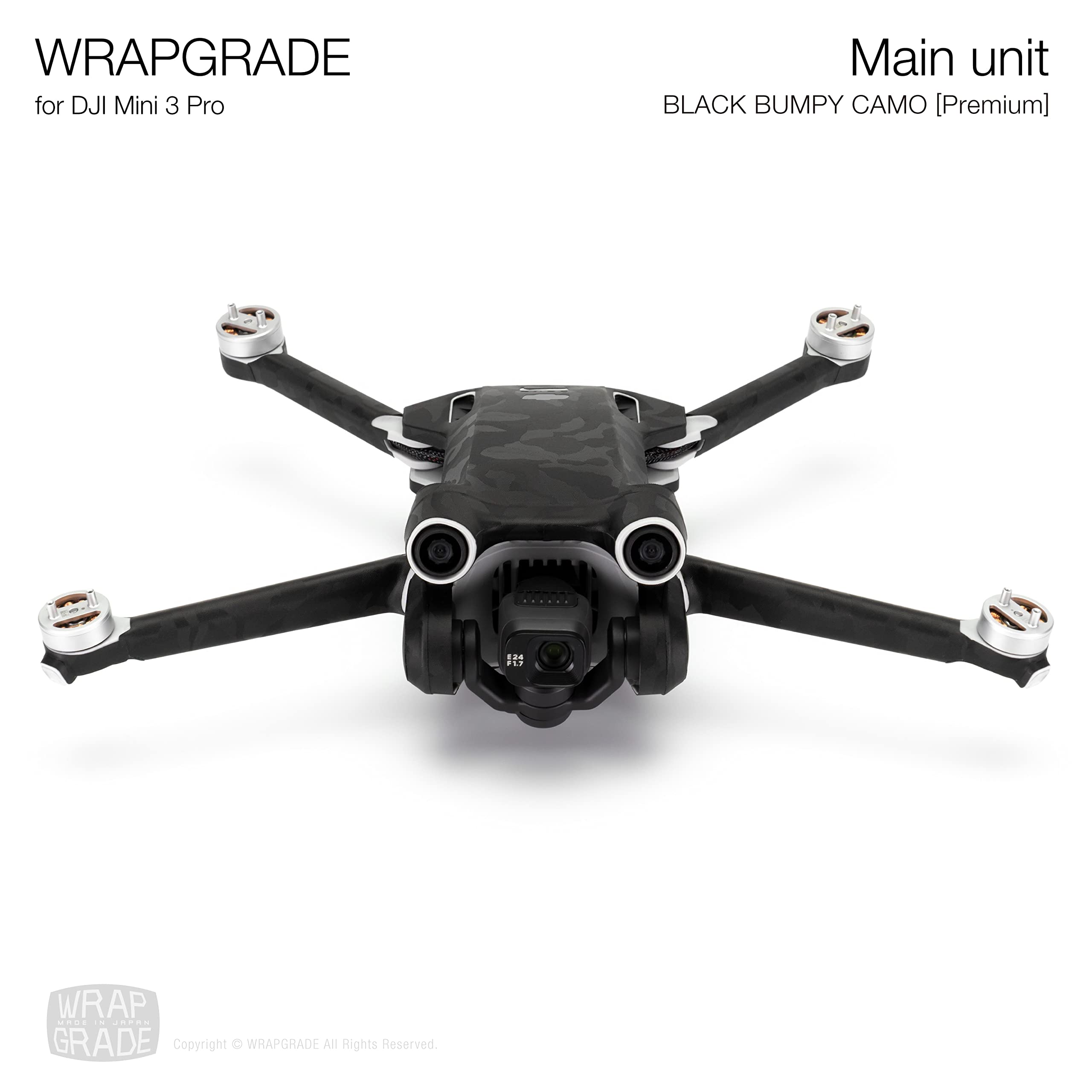 WRAPGRADE Skin Compatible with DJI Mini 3 Pro (BLACK BUMPY CAMO) - Image 2