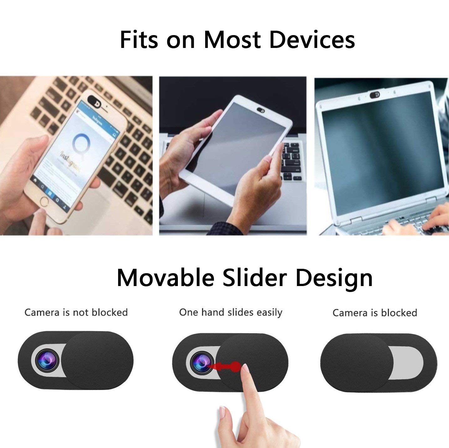 Cache Webcam Coulissant Operitacx - Lot De 3, Protection Vie Privée Pour Ordinateur/smartphone