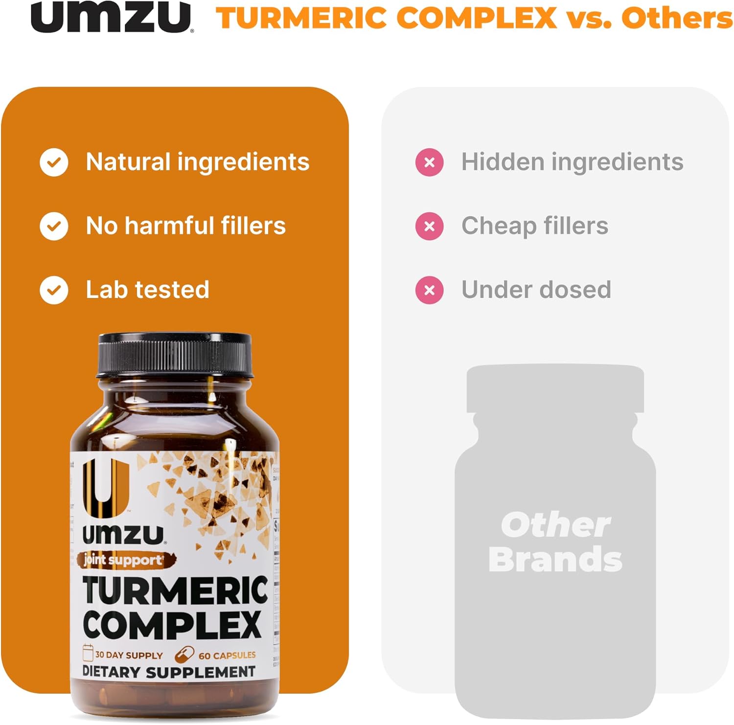 UMZU Turmeric Curcumin Supplement, (30 Day Supply) – Bromelain Boswellia & BioPerine Black Pepper Blend – Turmeric Supplement for Joint Support & Immune Support Daily Wellness Support System