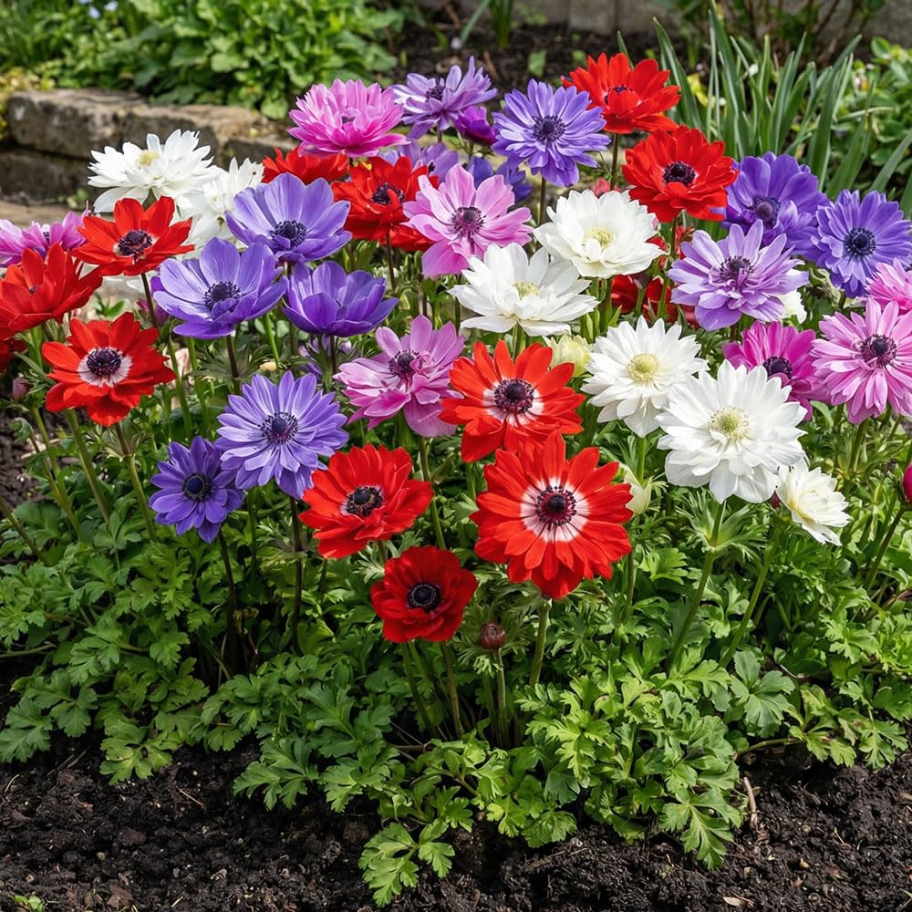 25 x Anemone St. Brigid Mixed – Mix of Vibrant Blooms with Black Centres – Perennial – Summer Flowering Bulbs – Popular for Cut Flowers – for Your Beautiful Garden