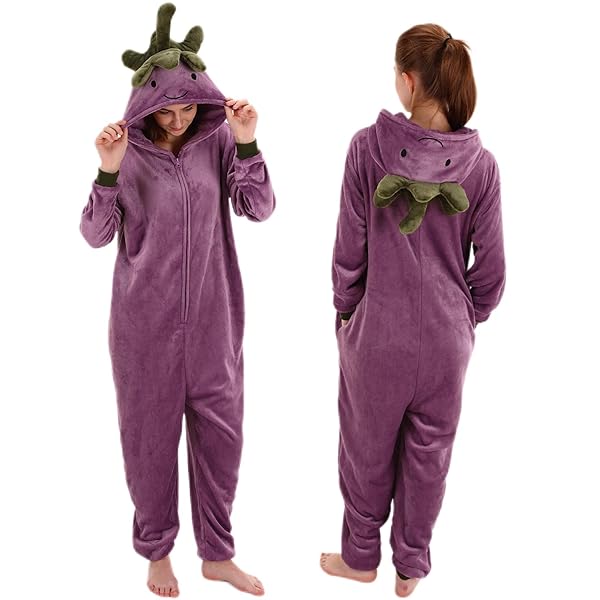 COSUSKET Snug Fit Unisex Adult Onesie Pajamas, Flannel Cosplay Animal One Piece Halloween Costume Sleepwear Homewear