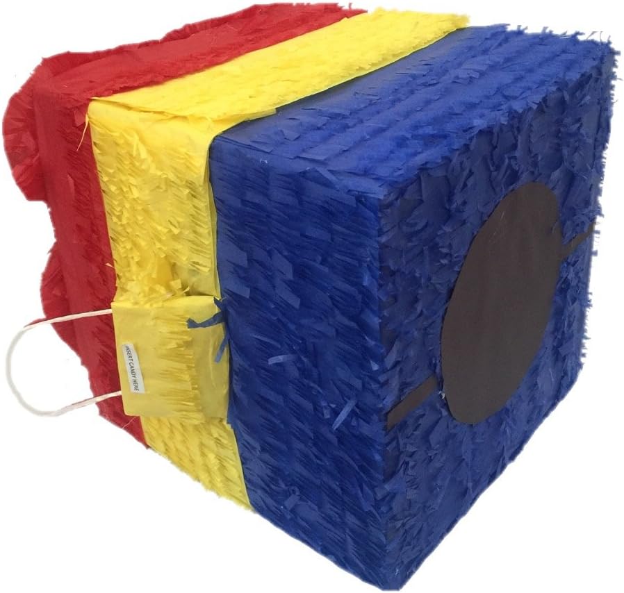 APINATA4U 14" Multicolor Building Block Pinata - Brighten Up Your Celebration with a Red-Top Fun-Filled Experience