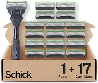 Schick Hydro Sensitive 5-Blade Razors for Men, 1 Handle & 17 Refills