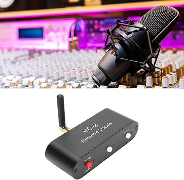 Karaoke Vocal Remover, VC-2 Karaoke Real Time Vocal Removal Device, Bluetooth Reception, Adjustable Levels, Compatible with 3.5mm AUX Input and Output