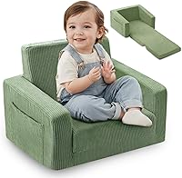Vista 11 de Silla para bebés y niños, sofás blandos para bebés de 2 en 1 que se despliegan, sillas para bebés cómodas de 1 a 3 años, sofá convertible a sofá