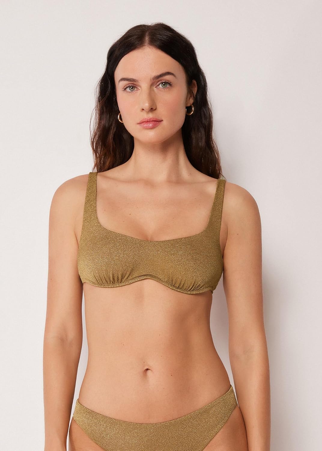 CALZEDONIA Woman's Tank-Style Swimsuit Top Sophisticated Shine