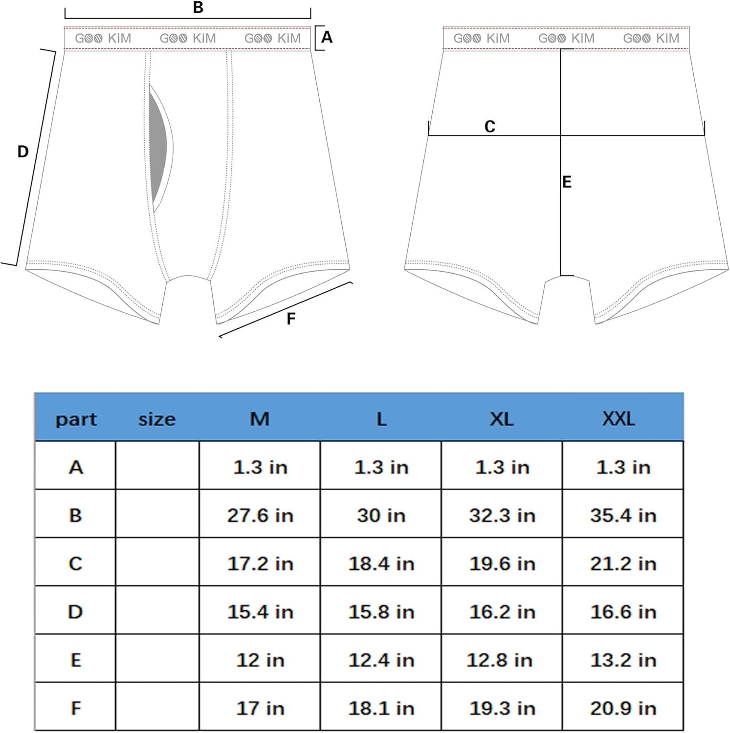 FixtureDisplays® 5PK Men's Soft Cotton Boxer Briefs Fly Front Underwear Size: M. Fit for Waist Size: 27.6". 21811NEW-M-1D