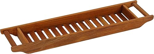 Miniatura 2 de Bare Decor Vaske - Organizador de bañera de madera de teca natural, 33 pulgadas de ancho