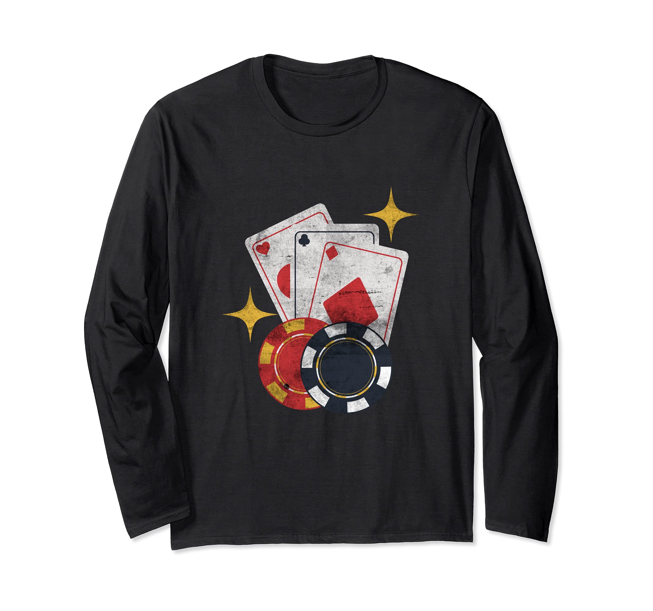 Funny Poker Playing Casino Donor Design Poker Player Long Sleeve T-Shirt