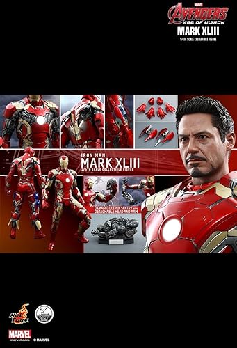 Miniatura 6 de Hot Toys Avengers Age of Ultron Figura coleccionable a escala 14 Iron Man Mark XLIII
