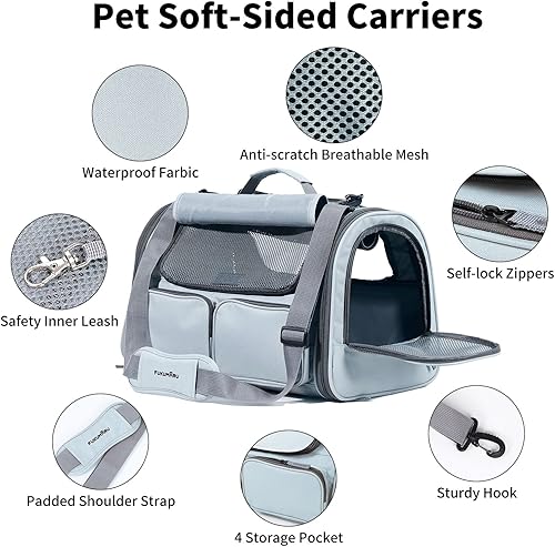 Miniatura 3 de FUKUMARU Cat Carrier Airline Approved Soft Sided Dog Carrier Pet Carrier for Small Medium Cats Dogs Bunny Collapsible Cat Travel Carrier Puppy Bag