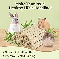 Vista 2 de Sukh 240g de palitos masticables de bambú dulce - Palitos de bambú natural para conejos, juguete masticable para animales pequeños, golosinas