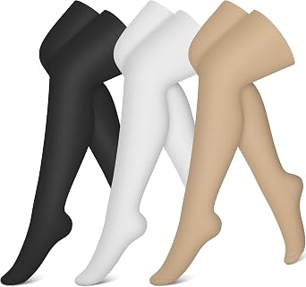 CHARMKING 3 Pairs Thigh High Compression Socks for Women and Men 15-20 mmHg Boost Circulation and All Day Comfort