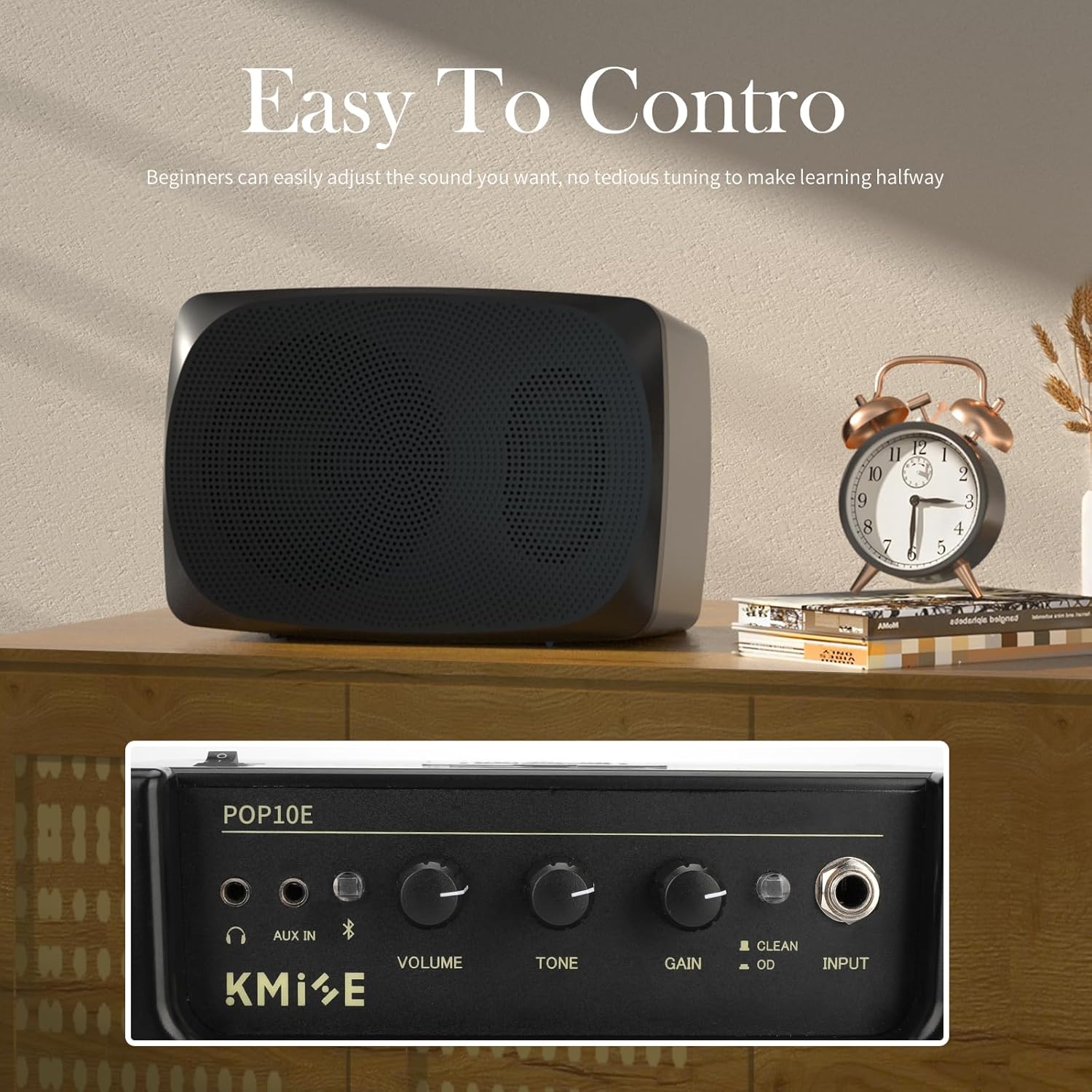 POP10E Mini Electric Guitar Amp, Portable Amp for Guitars - Dual Channel & Aux in Jack, Battery Powered