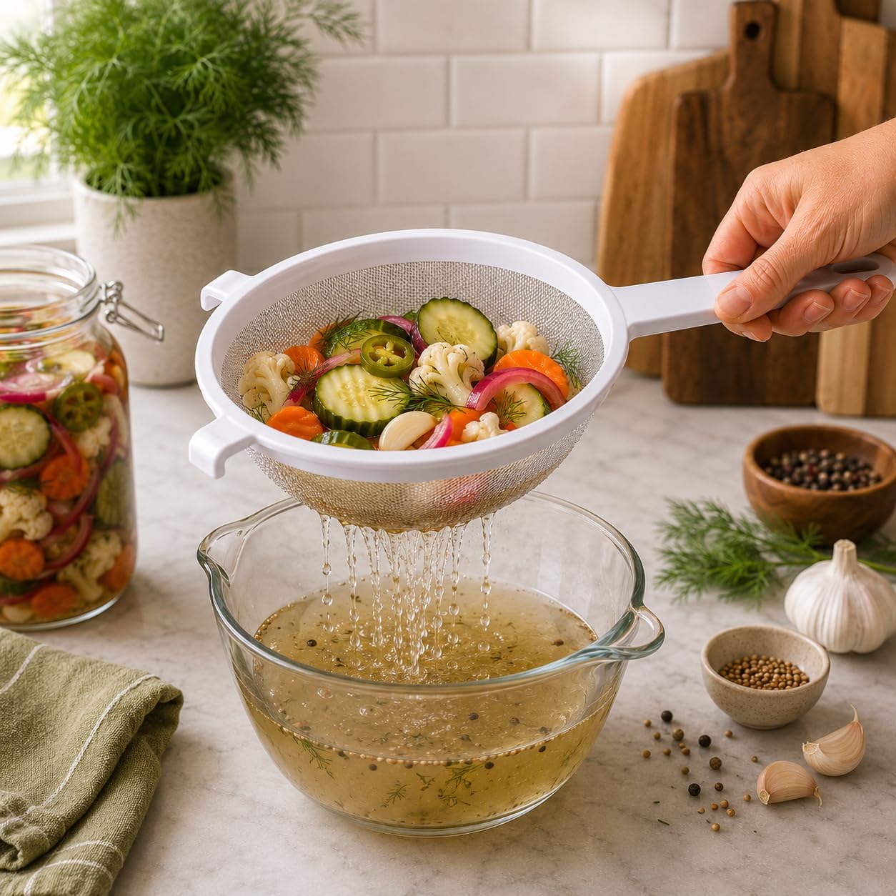 HIC Kitchen Double-Ear Fine Mesh Strainer, 7-Inch, BPA Free, Non Reactive