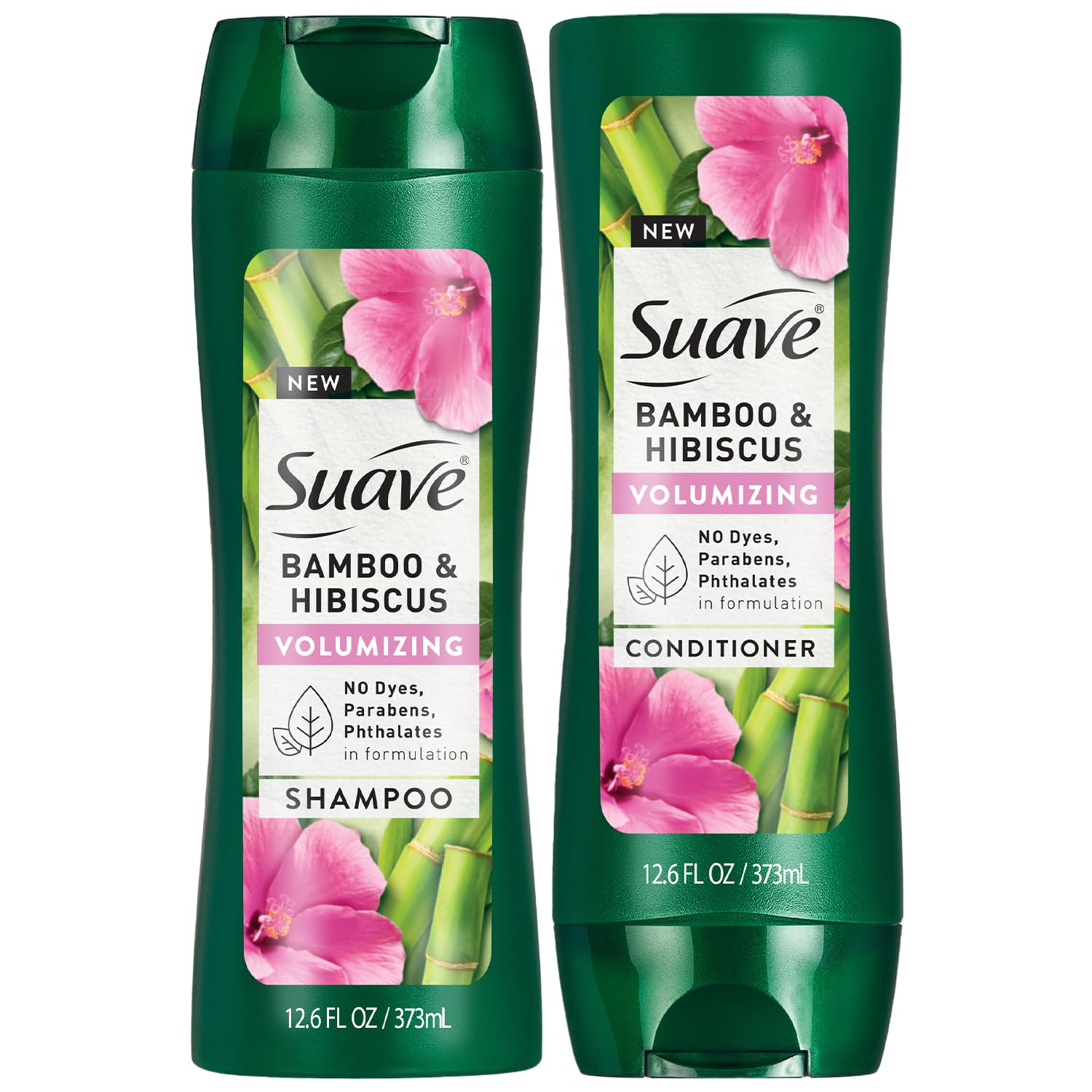 Suave Shampoo and Conditioner Set, Bamboo & Hibiscus – Volumizing Hair Products for Flat, Fine Hair, 12.6 Oz Ea Suave Shampoo and Conditioner Set, Bamboo & Hibiscus – Volumizing Hair Products for Flat, Fine Hair, 12.6 Oz Ea