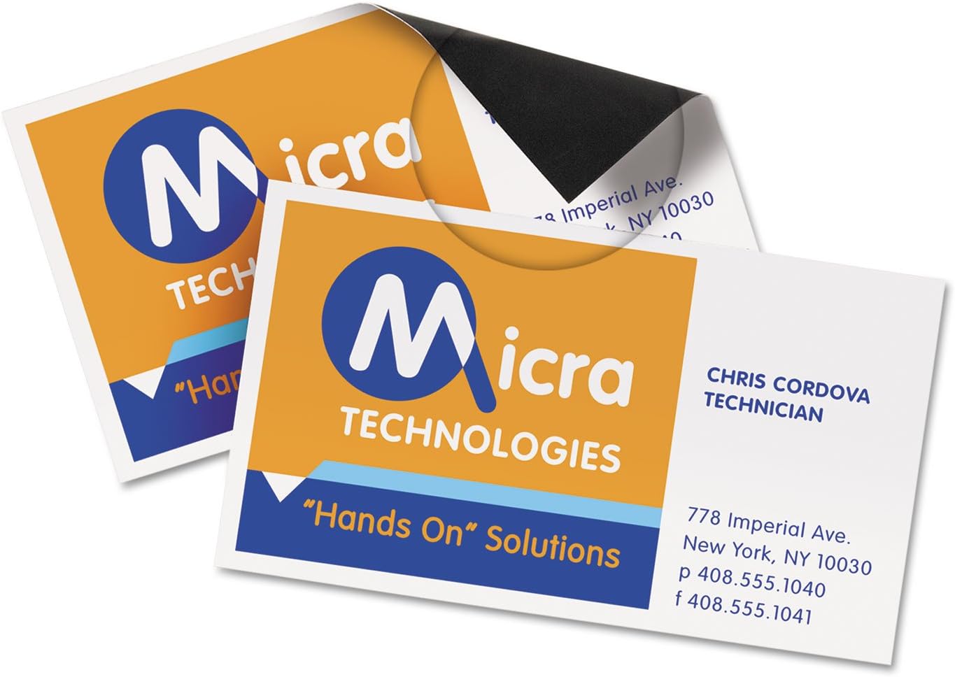 Business Cards, Magnetic for Inkjet Printers, 2"x3-1/2", White, 30/Pack AVE8374