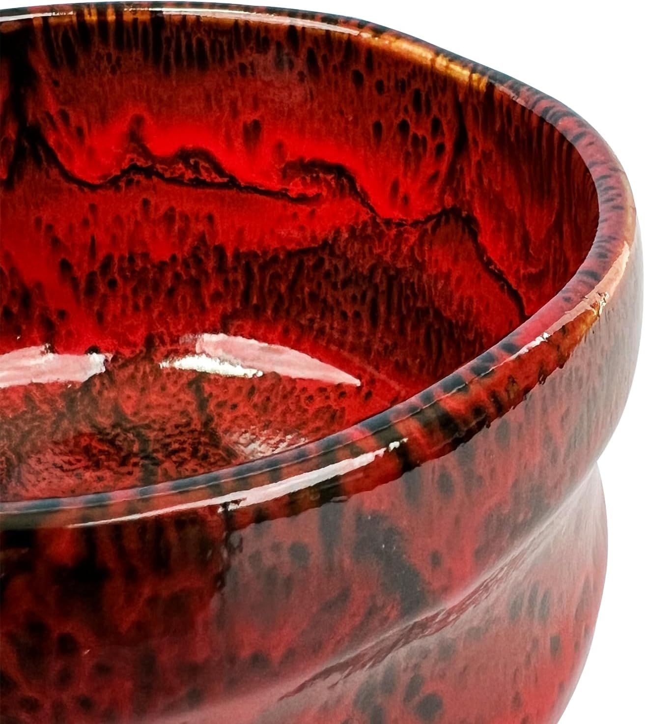 Matcha bowl Chawan, Mino Yaki Pottery Japanese Matcha Tea Cup, Green Tea Cup, Coffee and Soup Cup Made in Japan (Shine Red)