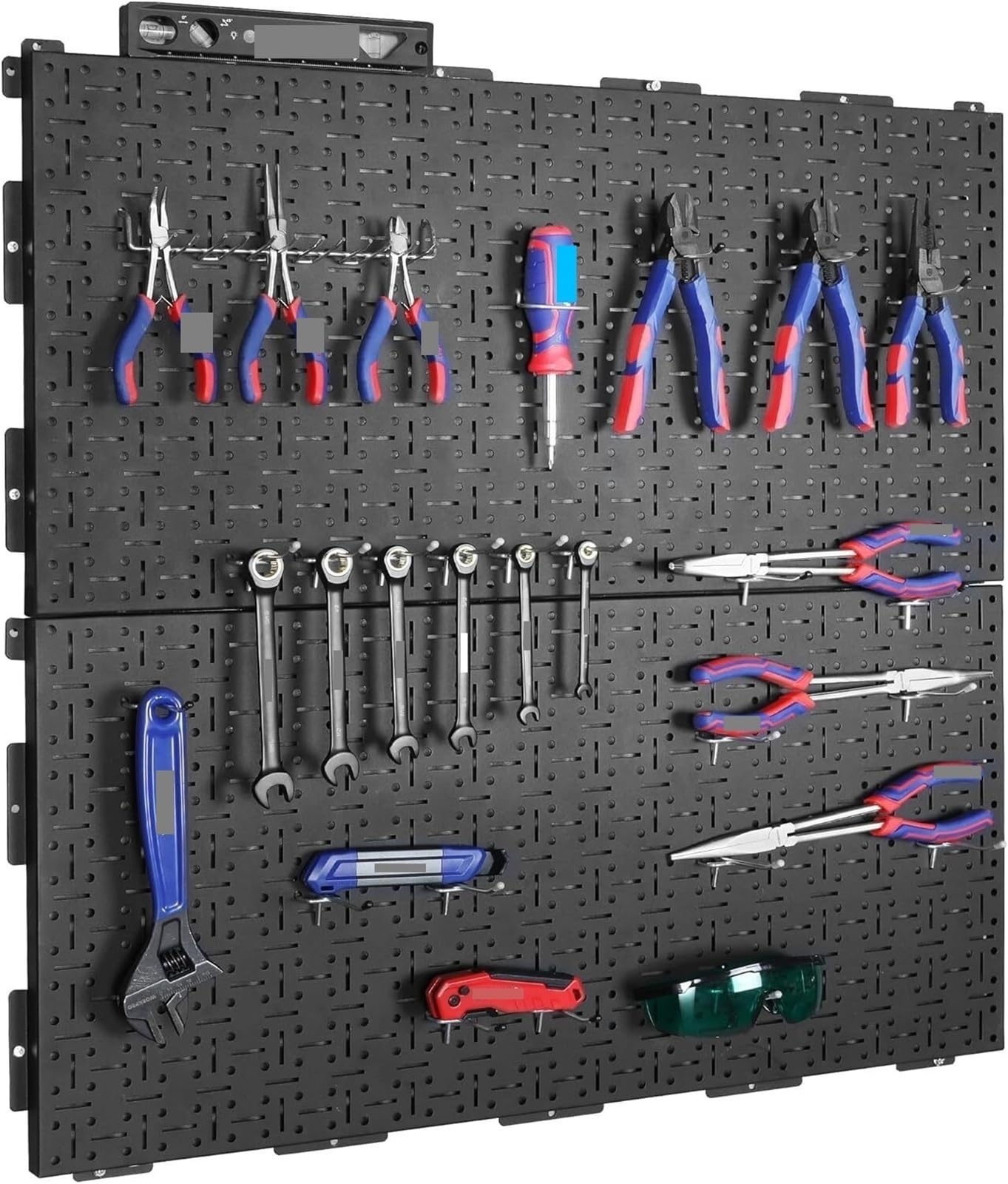 XILEUDUOD Pegboard Metal Pegboard 16”x 32” Steel Panel with Round Holes & Vertical Slots, Garage Peg Board Wall