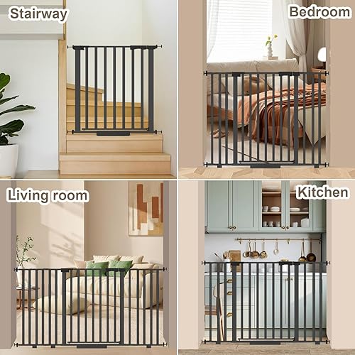 Miniatura 7 de Puerta de bebé interior para escaleras, puerta de perro con cierre automático para puertas, puerta de seguridad fácil de caminar para escaleras