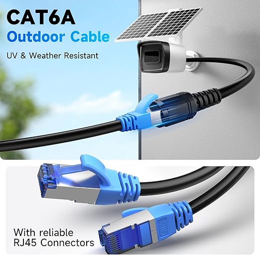 Cable Ethernet Cat6a Exterior 30m 23AWG POE UTP Resistente al Agua miniatura 3