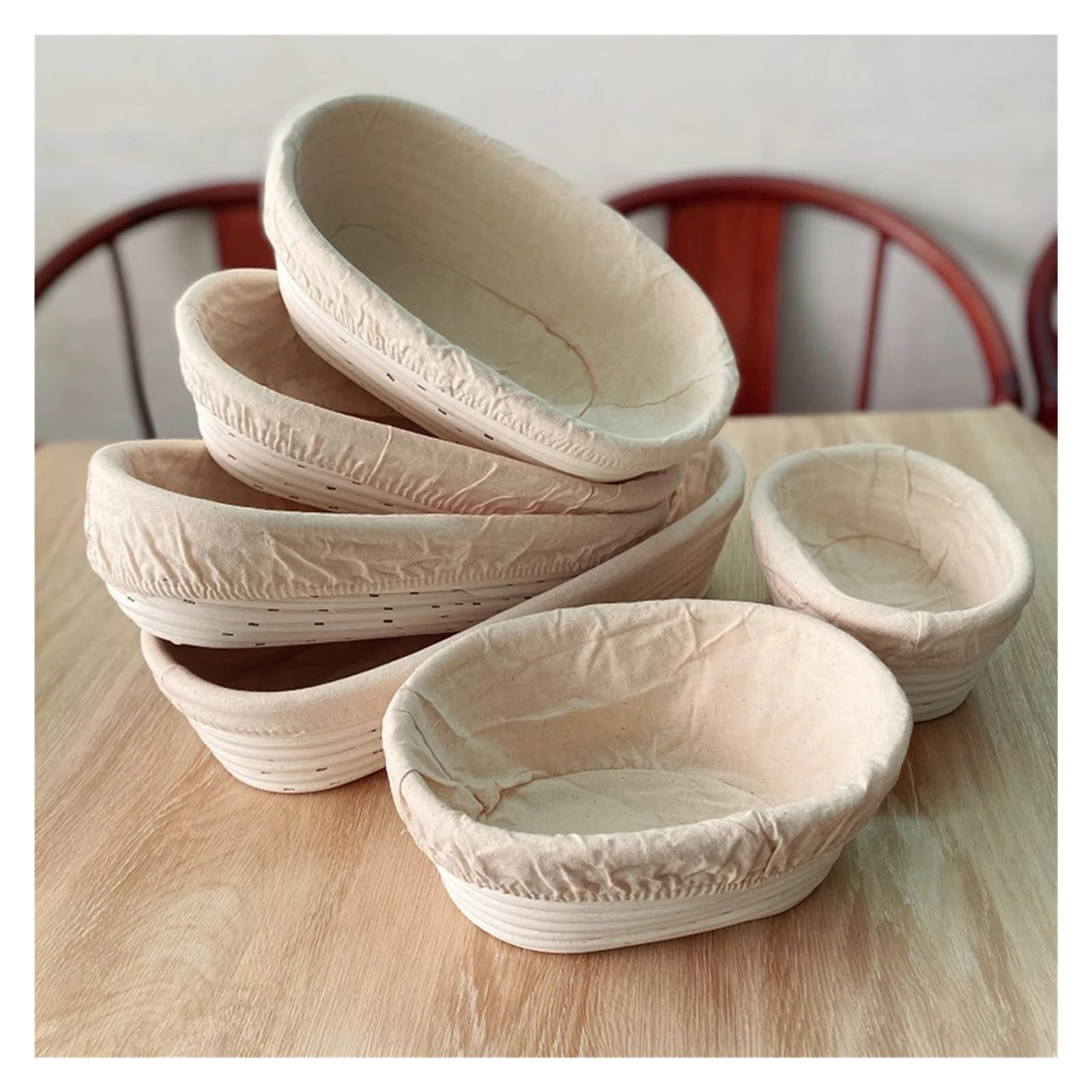 Ovaler Gärkorb aus Rattan for Sauerteigbrot, Backutensilien(B(45cm))