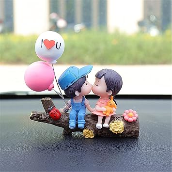 Couple Cute Ornaments for Car, Cute Couple Car Interior Ornament, Car Decoration Cute Cartoon Couples Action, Cartoon Car Dashboard Decorations 1 Pair 02