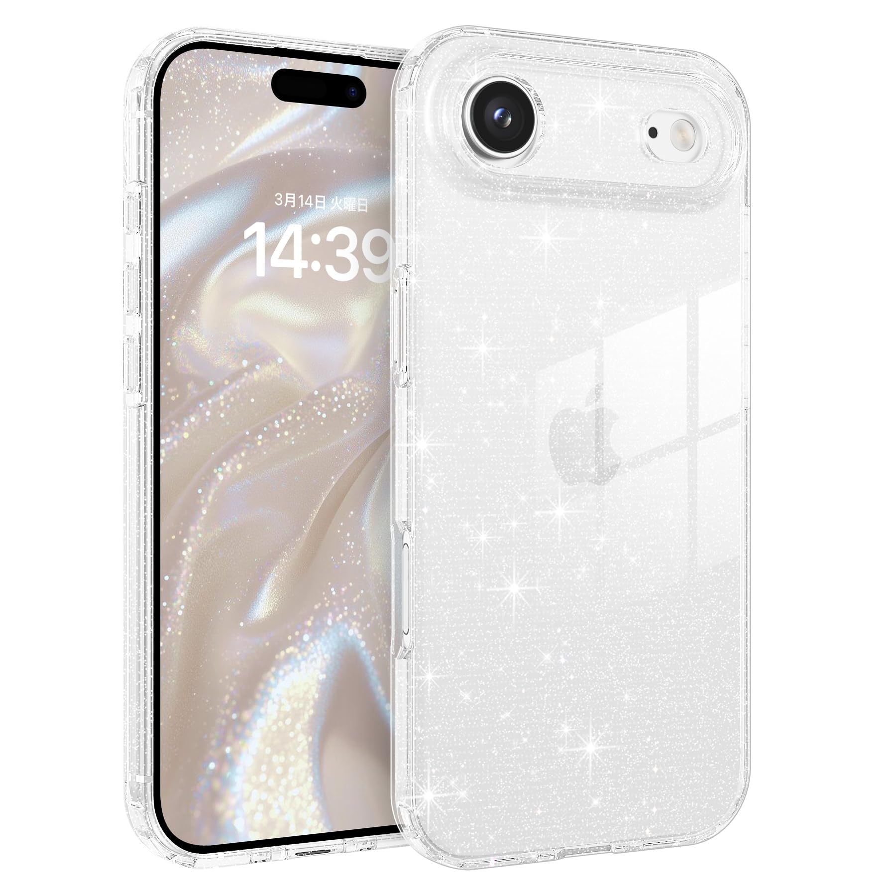 YINLAI iPhone Air 6.5インチ 専用 ケース カバー|クリア・透明・ラメ・グリッター・キラキラ・きらきら・ブリンブリン・かわいい|耐衝撃・米軍MIL規格・カメラ保護・レンズ保護|ワイヤレス充電・磁気式アクセサリー対応|黄ばみ防止・滑り止め・軽量・薄型|美しさ・長持ち・おしゃれ・女性向け・スマホケース