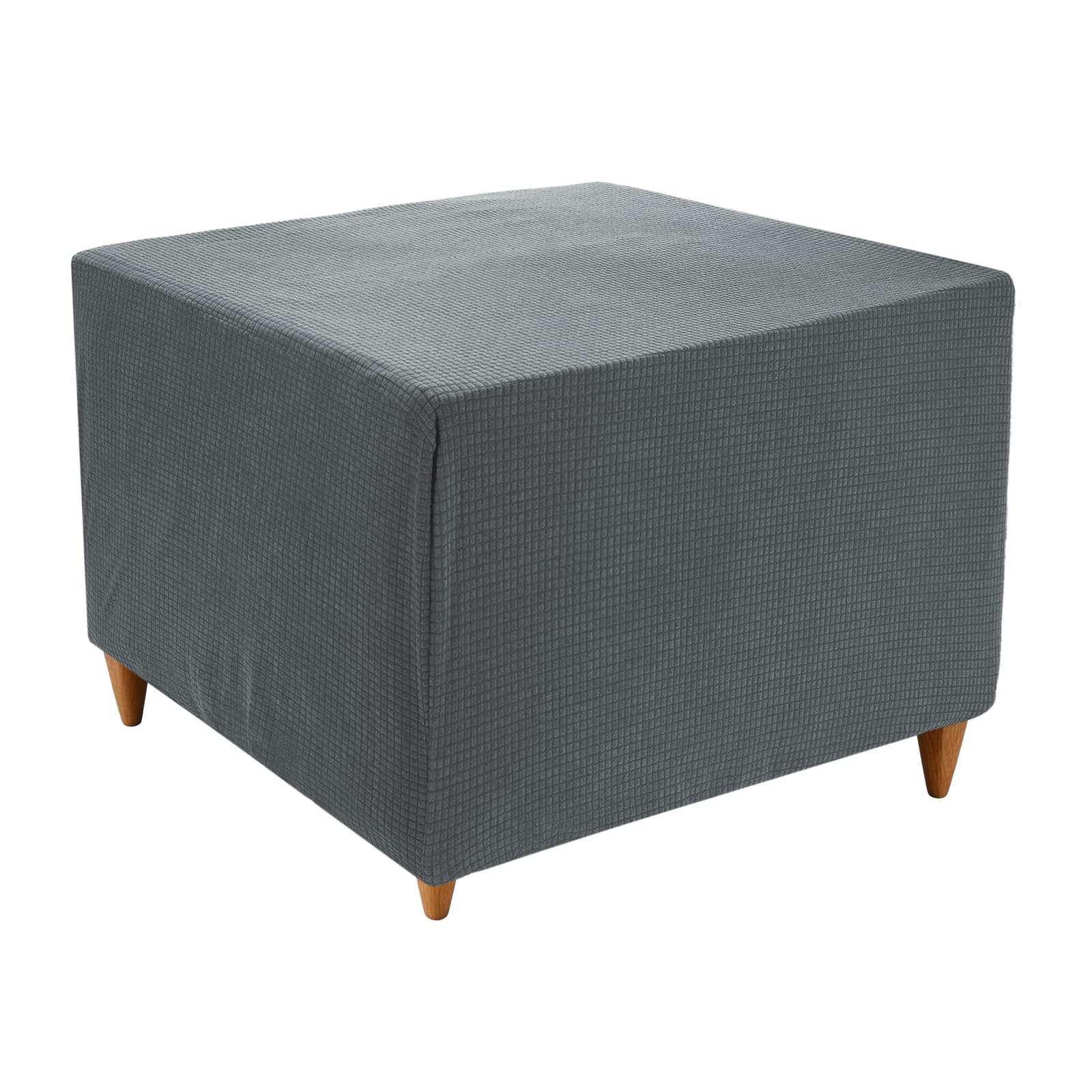 sourcing map Square Foot Stool Covers, Waterproof Footstool Slipcover with Elastic Band, Stretch Footstool Protector for Living Room Bedroom Fit 71-81cm/28-32inch, Dark Grey