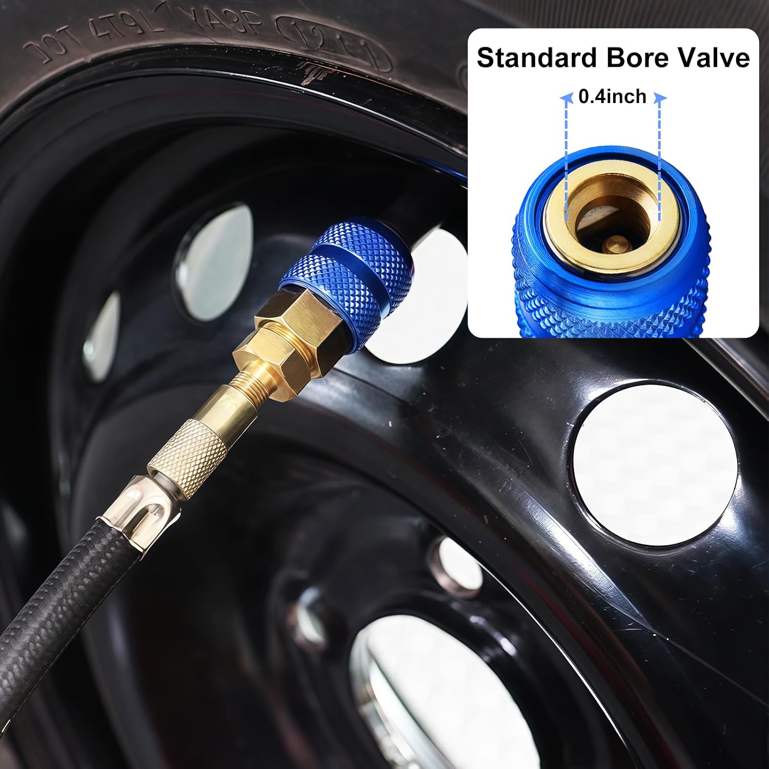 2PCS Locking Air Chuck,1/4" FNPT Brass Closed Flow Tire Chuck Quick Connect, Tire Inflator Nozzle for Air Compressors,Lock On Air Chucks Max Pressure 150 PSI