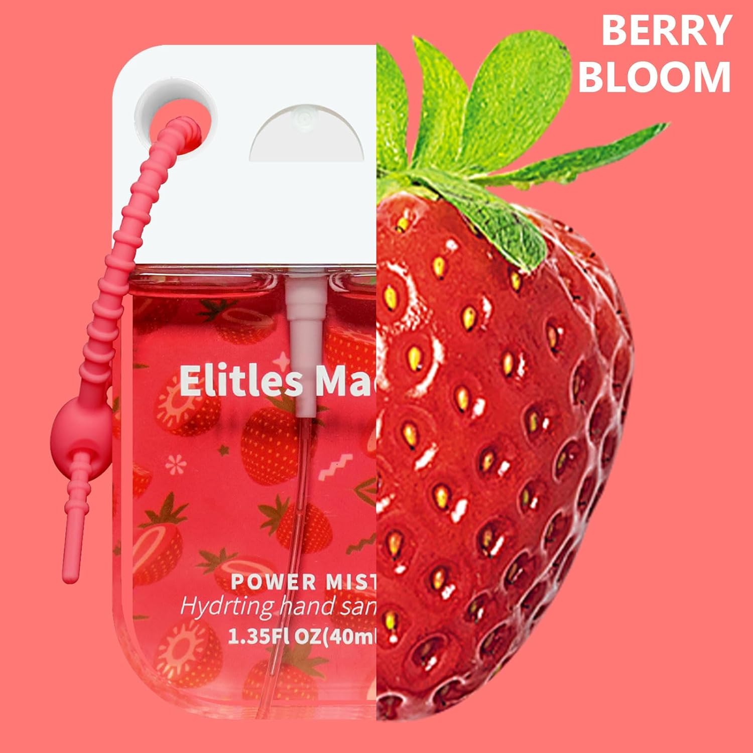 Hand Sanitizer Spray, 4Pack Spray Hand Sanitizer Travel Size With Cute Keychain, Scented Power Mist Hydrating for Kids Christmas Gifts, 1.35FL.OZ (Watermelon,Strawberry,Lemon,Lavender - Image 3