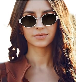 Roshfort Retro Oval Sunglasses for Men &amp; Women UV400 Protection Trendy Sun Glasses Classic Shades (Italic - Medium)