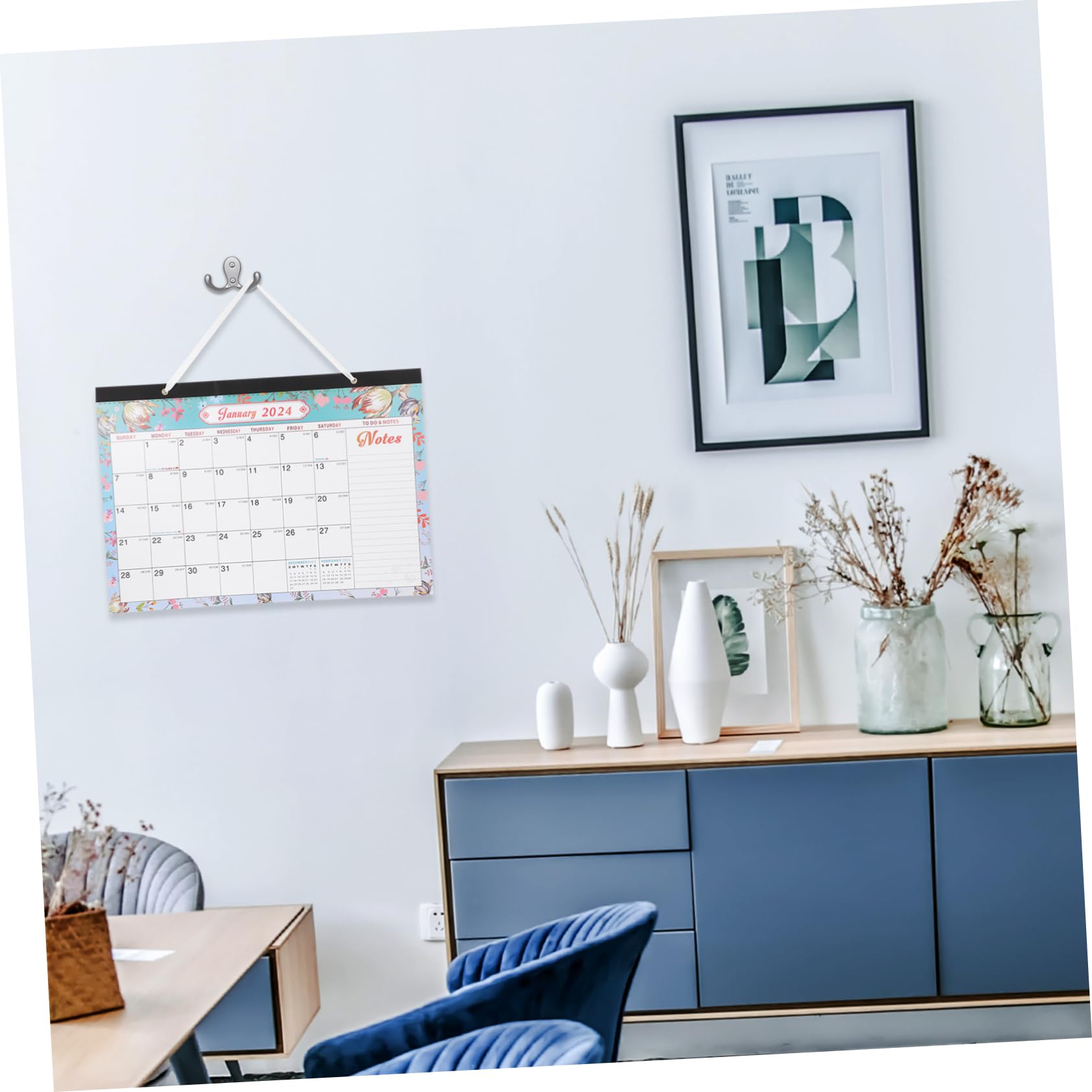 TEHAUX 3pezzi Calendario Da Muro Mensile Appeso Planner Sturdy Per Organizzazione Di Eventi e Attività Per Casa Ufficio e Scuola