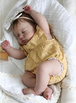 Zero Pam 20 Inch Reborn Baby Dolls Full Body Soft Vinyl that Look Real Girl | Lifelike Sleeping Baby Doll ,Realistic Skin Deatails ,Poseable Real Life Baby Doll For Girls Kids 3+ ,Complete Accessories