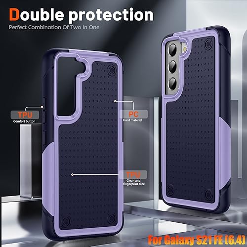 Miniatura 5 de Funda resistente para Samsung Galaxy S21 FE (5G) de 6.4 pulgadas, 4 esquinas con bolsas de aire protección contra caídas de 12 pies, agarre