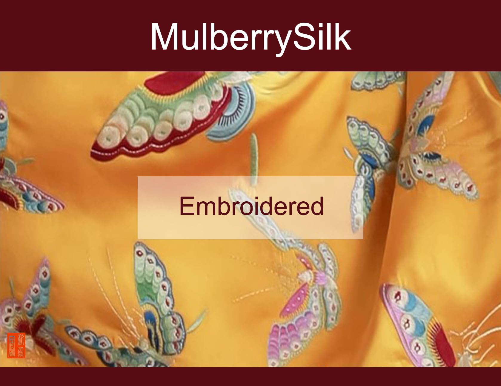 HangErFeng Blouse élégante brodée de papillons en soie de mûrier 206
