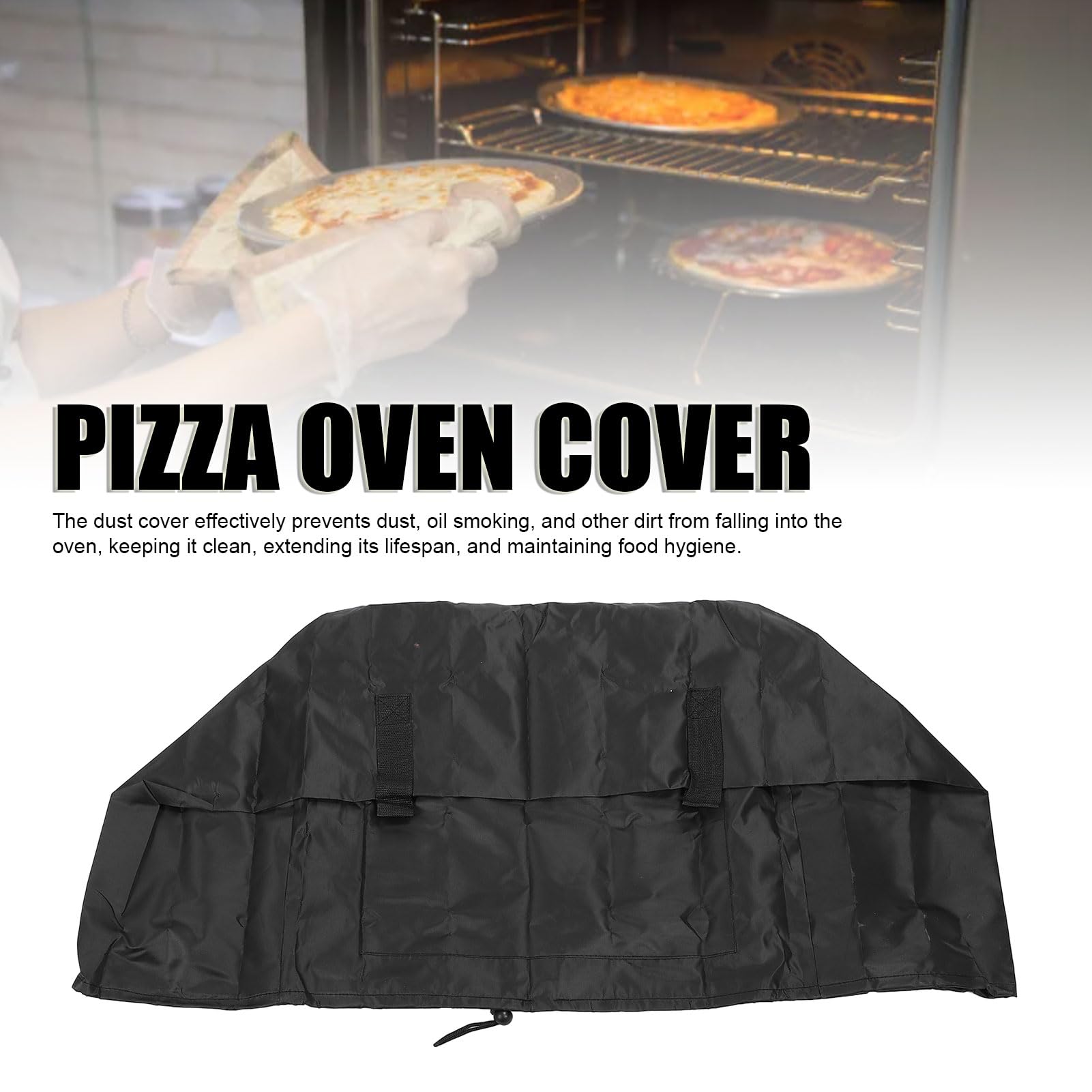 420D Silver Coated Pizza Oven Cover, Wearproof and Water Resistant, with Pocket, Carry Handle Design, Dust Proof Protector Cover for 21.5x18.0x15.1in Pizza Ovens,