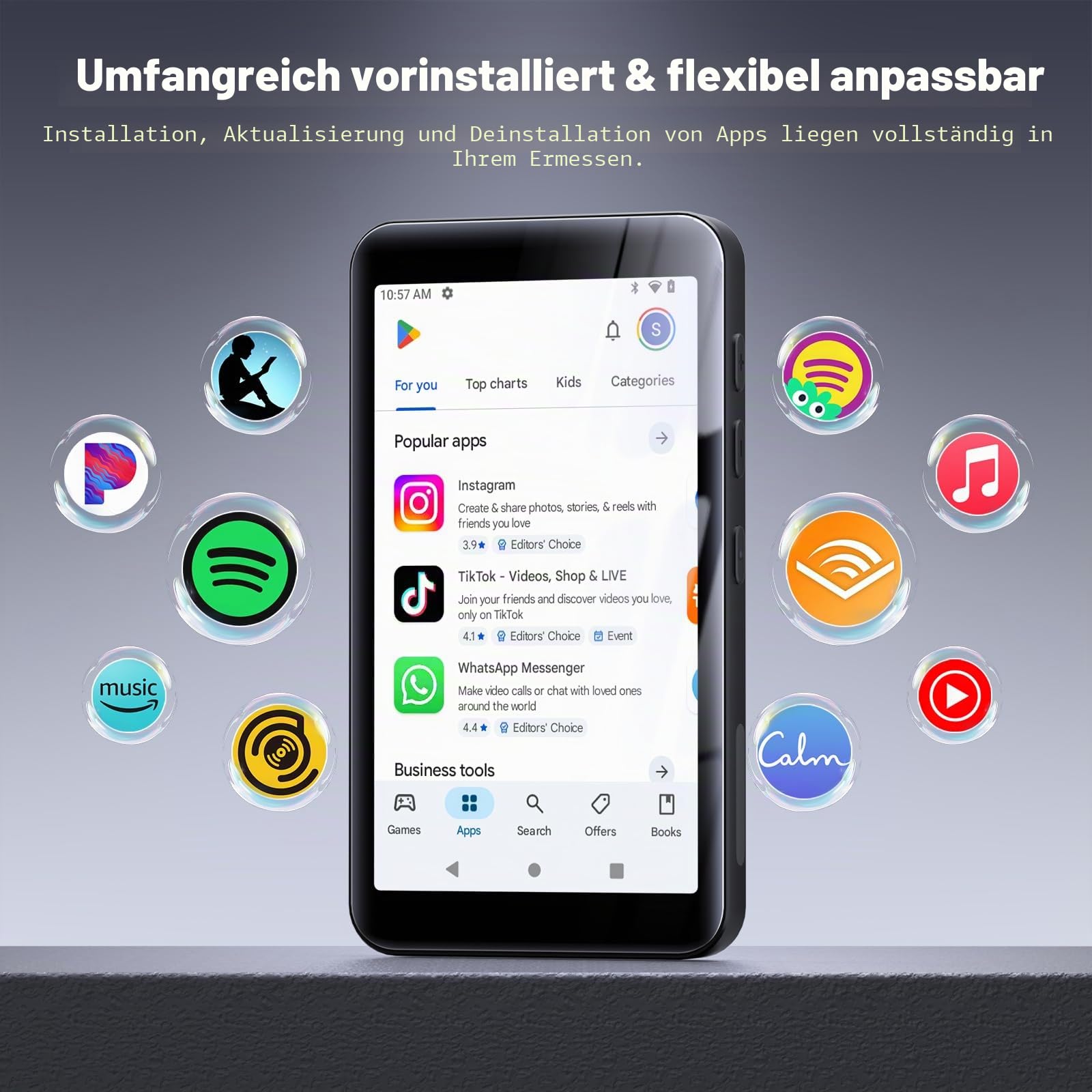 MP4 Player Andriod 12 Schwarz