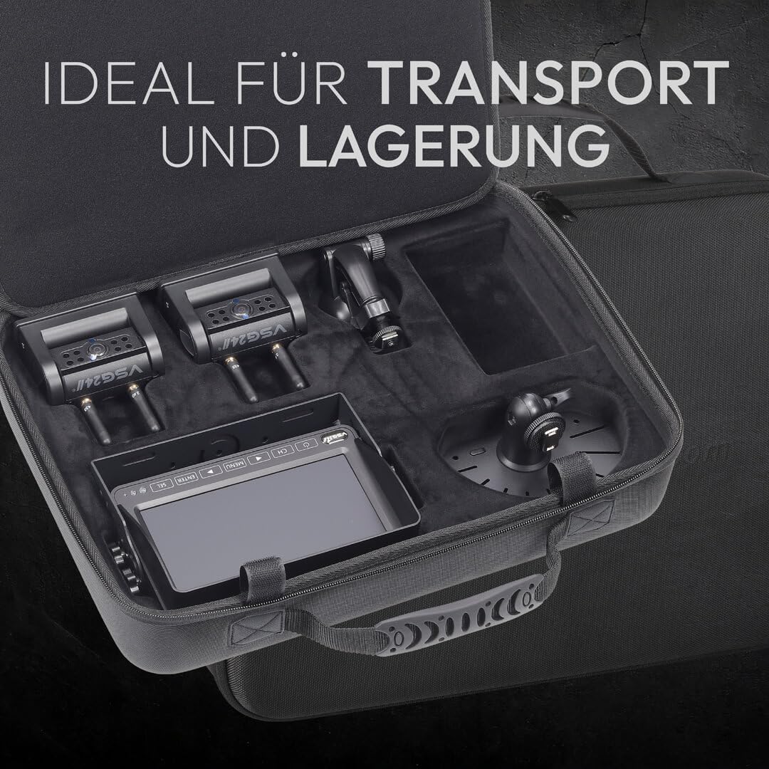 VSG24 Aufbewahrungskoffer Element HD für Rückfahrkamera Set, Hartschalencase für 7 Zoll Monitor, Kameras, Zubehör, Transport Schutz