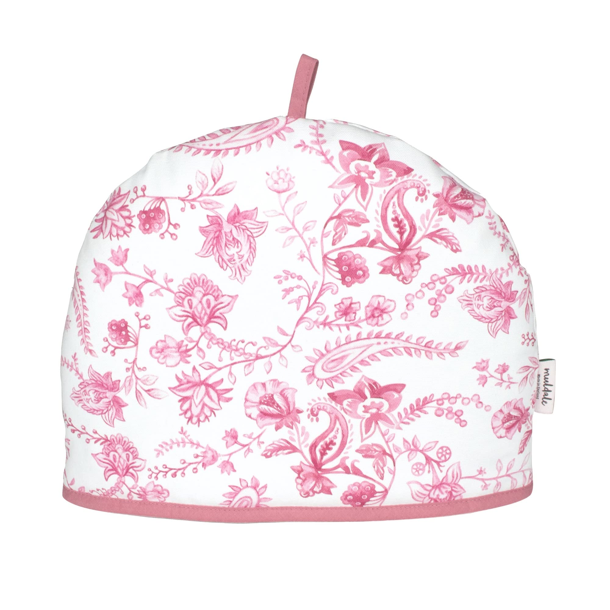 Muldale Tea Cosy for Teapot 100% Cotton Extra Thick Wadding, English Tea Cozy | Made in England, UK | Tea Cosy Covers Fit 1 to 6 Cup Teapot Warmer Neutral Kitchen Textiles Range (Vintage Pink
