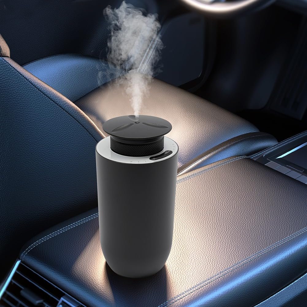 Car Air Freshener Mini Essential Oil Diffuser, Aroma Diffuser 3- Mode, Long Stand-by for Multiple Spaces