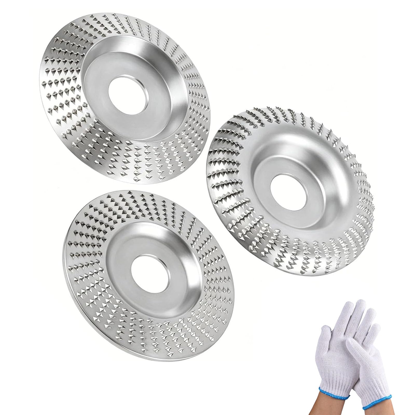 Wood Carving Disc, Angle Grinder Cutting Disc, Tungsten Carbide Wheel, High-Performance Angle Grinder Polishing Pad for Polishing Buffing (Silver, One Size)
