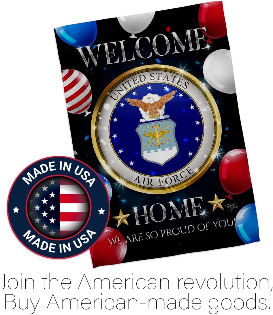 Welcome Home Air Force Garden Flag - Armed Forces USAF United State American Military Veteran Retire Official - House Decoration Banner Small Yard Gift Double-Sided Made in USA 13 X 18.5 - Image 5
