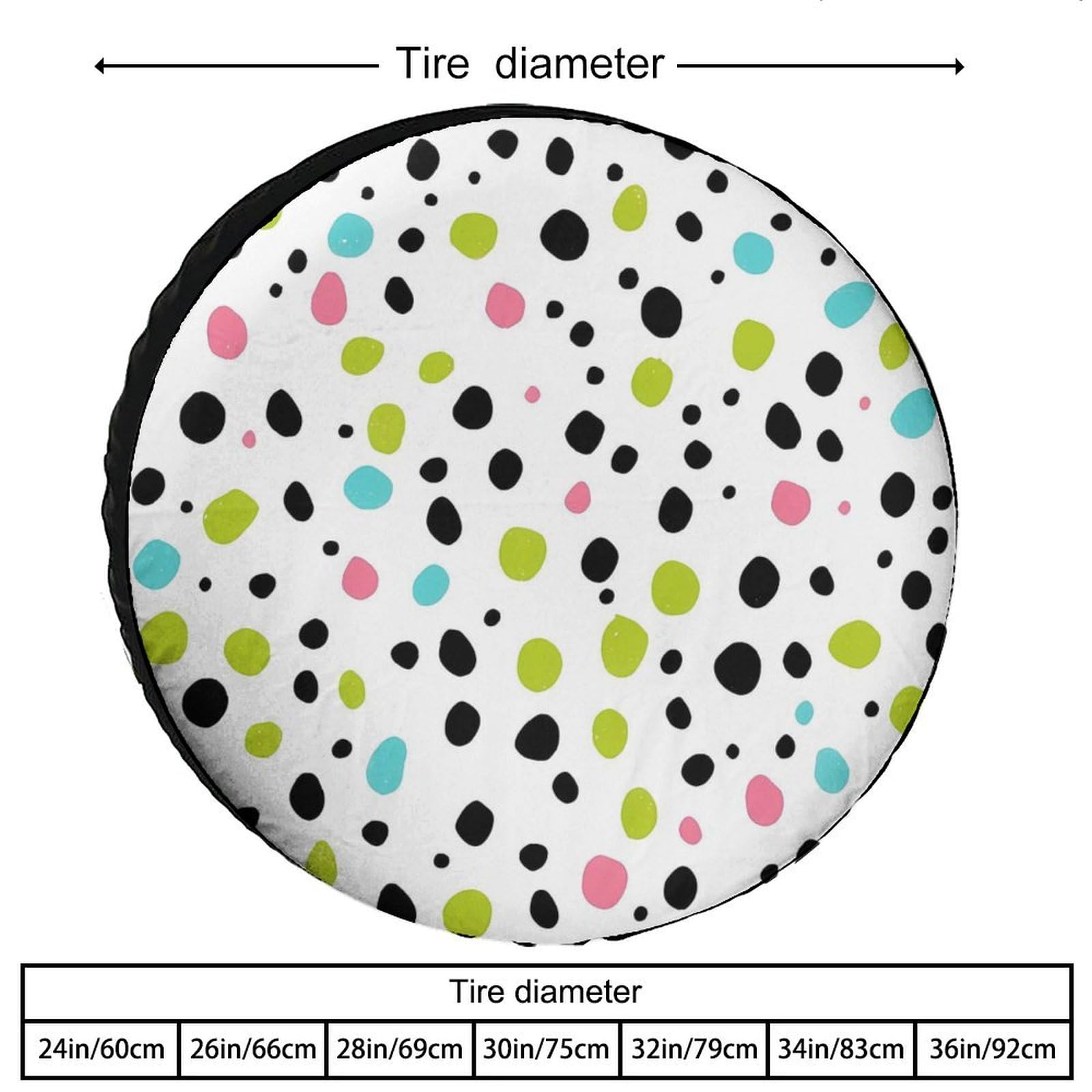 Colorful Animal Dots Pattern Spare Tire Cover Oxford Waterproof Wheel Protectors Universal Car Accessories 26inch
