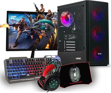 Veno Scorp Gaming PC Bundle Intel Core i7-4790 Processor RX 580 8GB Graphics Card - 16GB Ram - 1TB SSD - 550W PSU - Windows 10 Pro - WiFi - Titan 4
